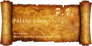 Pállfy Vince névjegykártya